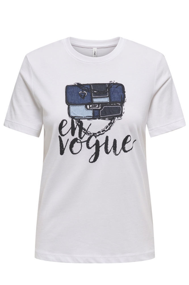 ONLEMMA LIFE REG S/S LADY TOP BOX J 15329752 BRIGHT WHITE/BAG